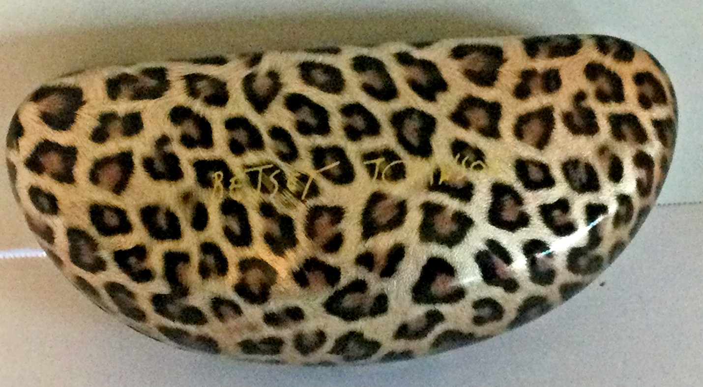 Betsey Johnson Leopard Print Eyeglasses Hard Case Felt Lining Clamshell