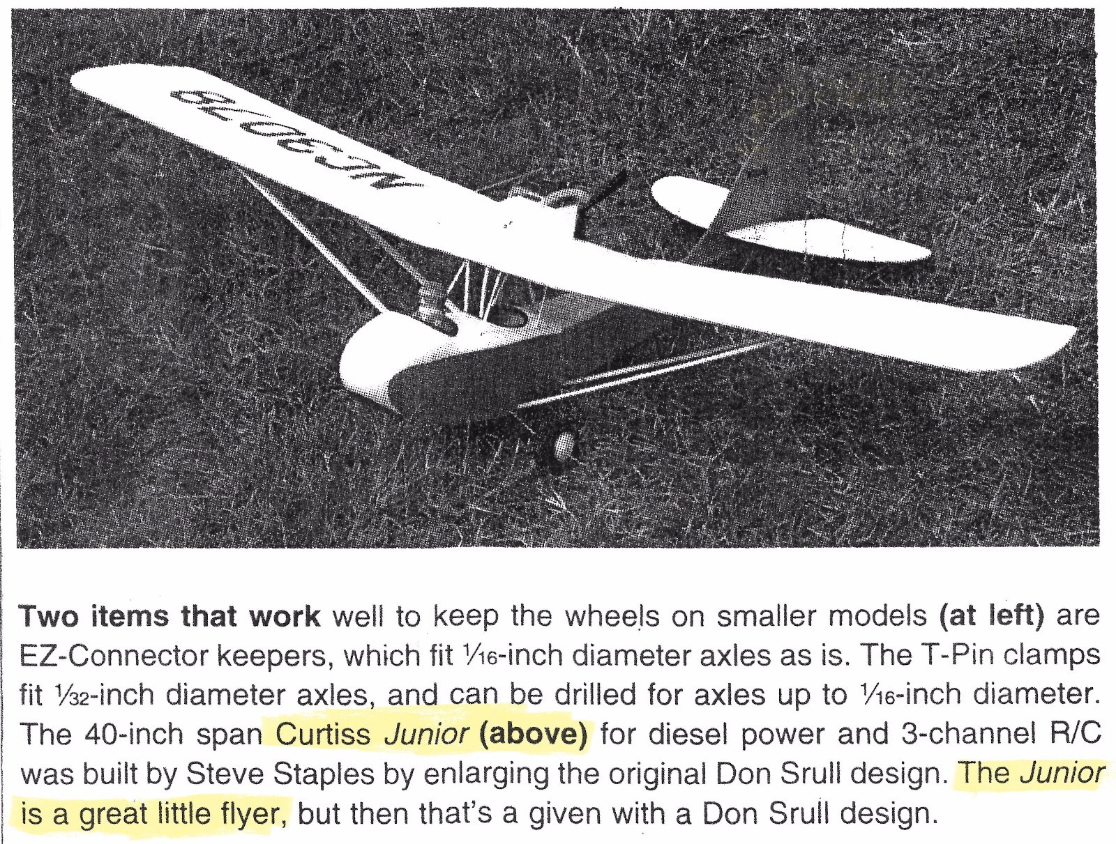 CURTISS-WRIGHT JR. & DRAFTY PLANS + BUILDING ARTICLES RC & FF Model Airplanes