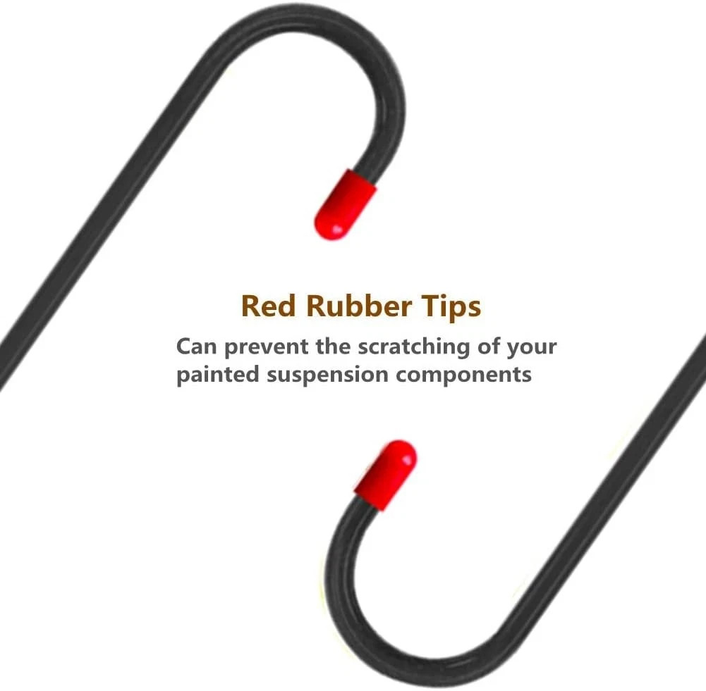 2 PCS Brake Caliper Hanger Hooks with Red Rubber Tips,Auto Black