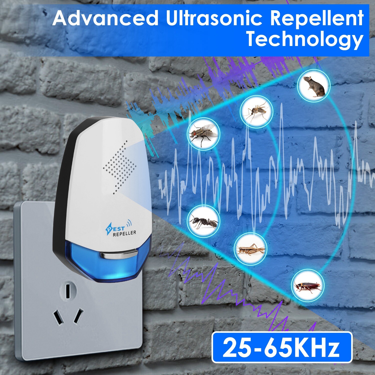 2x Ultrasonic w/ Night light Plug In Bed Bug Mouse