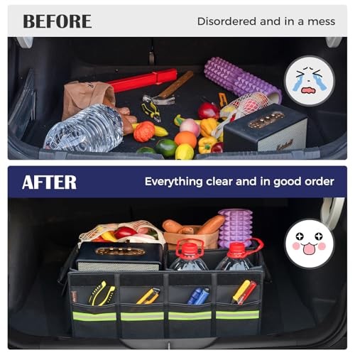 Car Trunk Organizer - 70Nappaeather Trunk Organizer for SUV withid, Multi L
