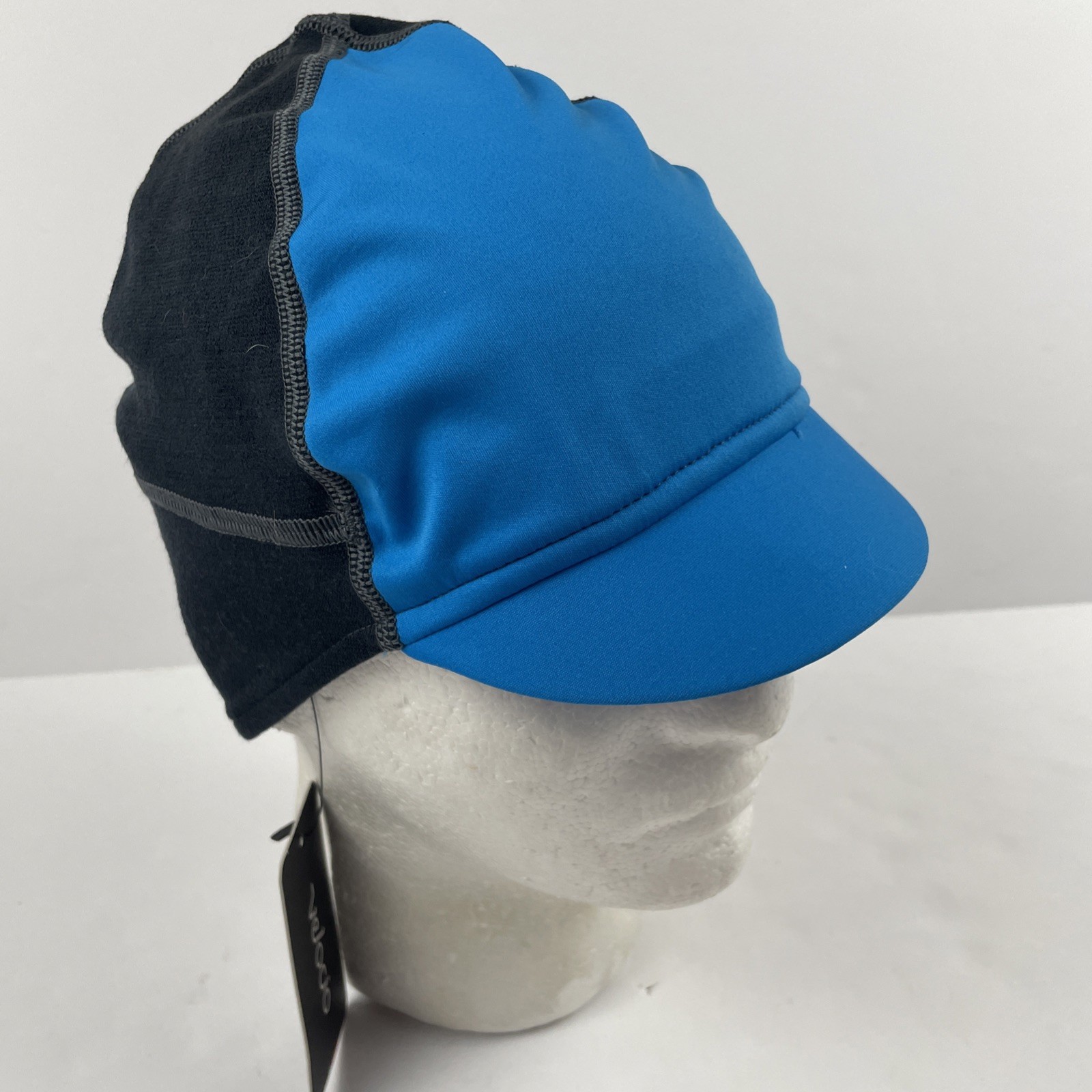 Velocio Winter Cycling Cap Hat Adult OS Black Blue Billed Stretch