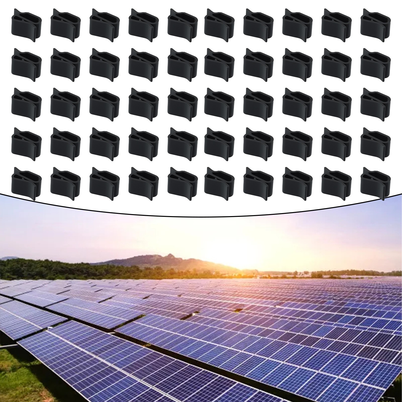 Solar Panel Clip Cable Mount Temperature Resistant 2 Lines Clamps Bracket