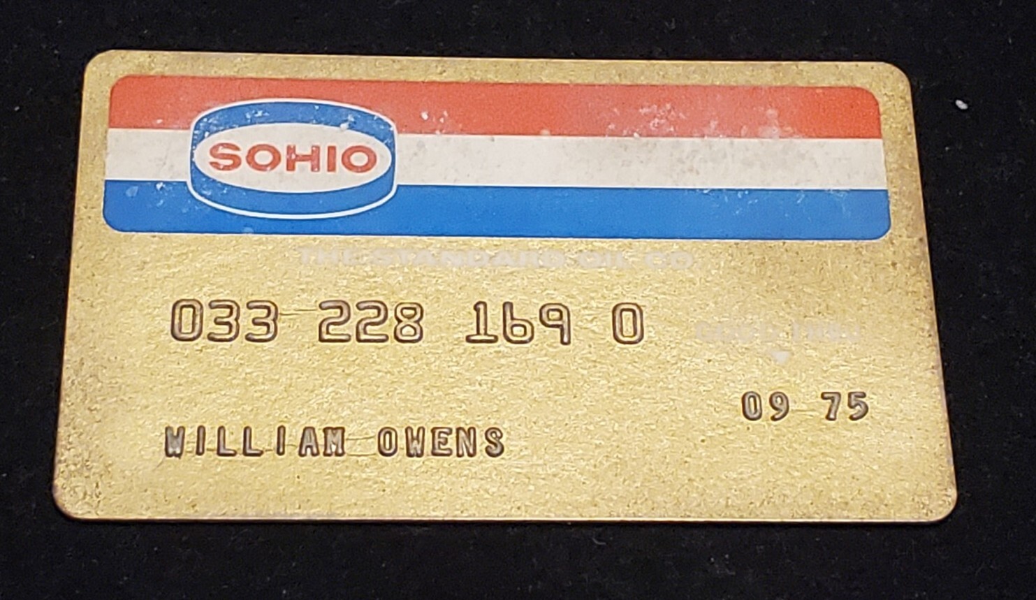 SOHIO The Standard Oil Company Credit Card ~ exp 1975 ~ our # cc2287