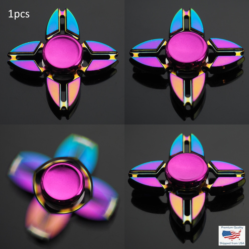 Four Point Star Alien - Hand Fidget SIGN Spinner EDC Neon Rainbow Spinner Gift