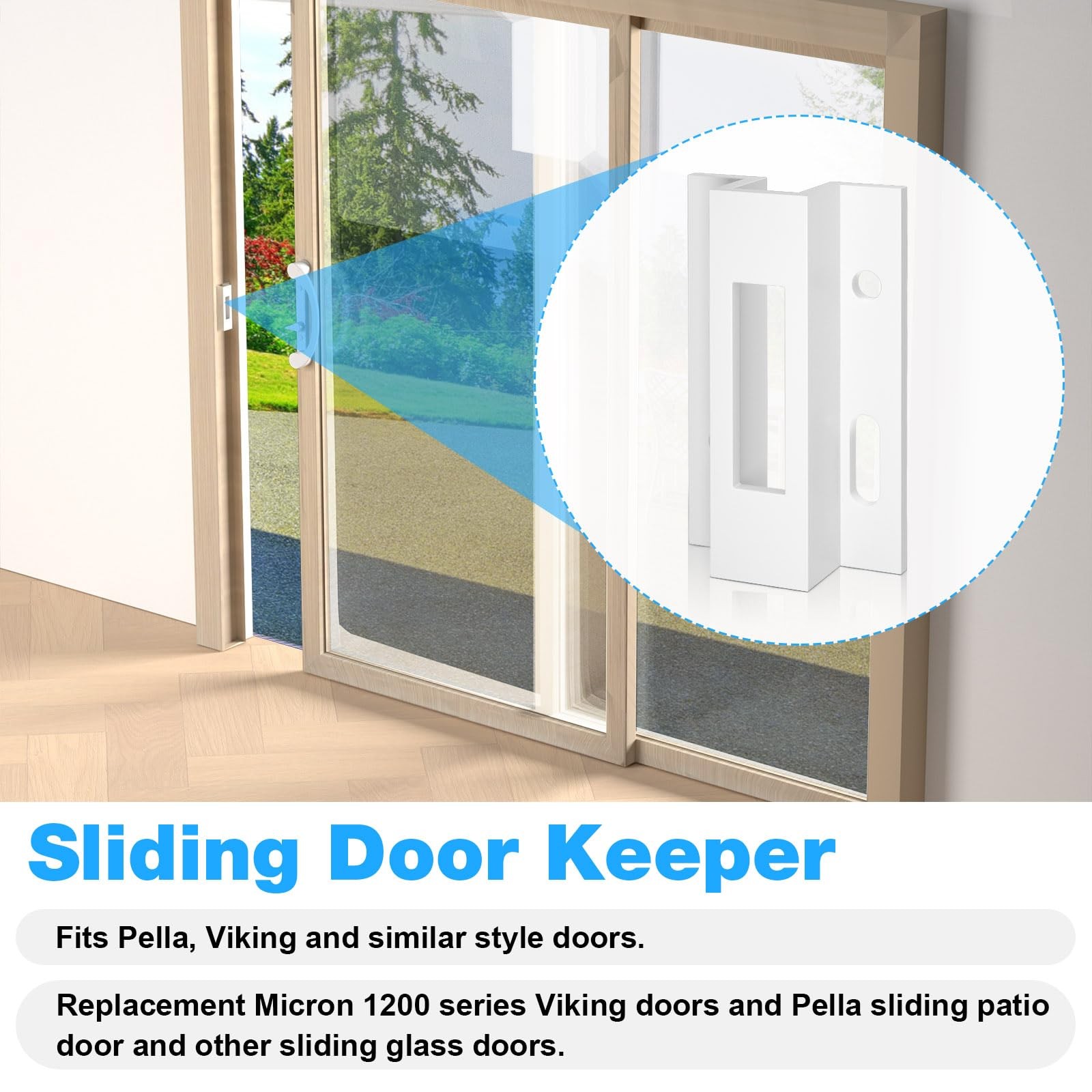 Patio Sliding Door Keeper／Hook Style Latch／E 2124 Latch Lock 1 Pack