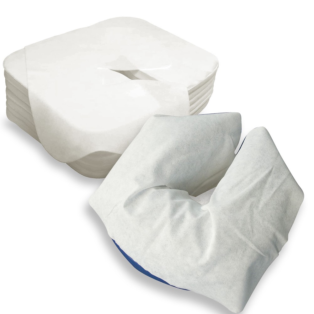 100 DISPOSABLE FACE CUSHION COVERS-MASSAGE CRADLE PILLOW - FLAT HEADREST SHEET