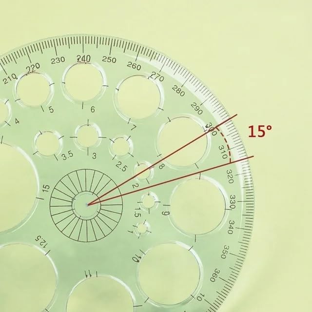 White Full Circle Template Plastic Round Protractor 360 Degree Drawing Tool