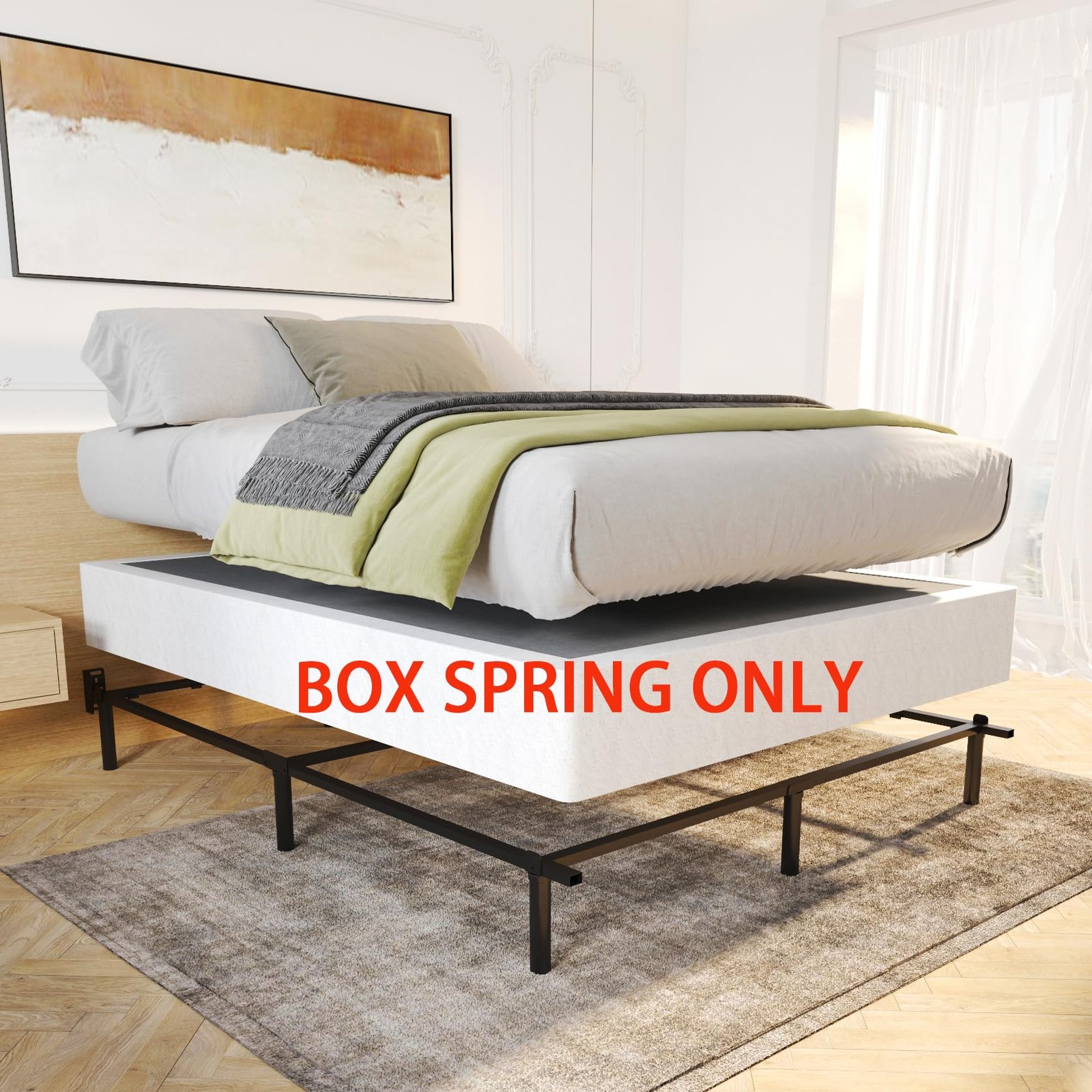 King Spring 9 Inch, Heavy Duty Metal Spring King Size Bed Base, Mattress Foun...