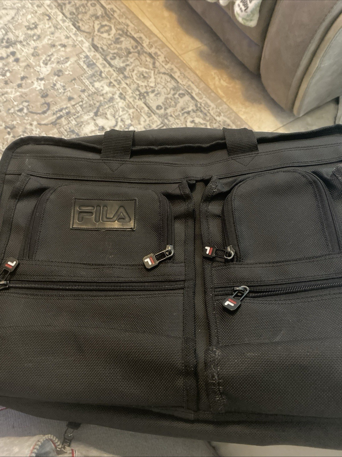 FILA VINTAGE LAPTOP COMPUTER BAG TONS OF COMPARTMENTS ZIPPERS POCKETS EDC USED