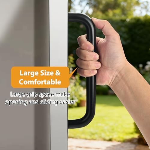 2 Pack 11" Black Large Barn Door Handles, Gate Door Pull Matte Black 2 Pack