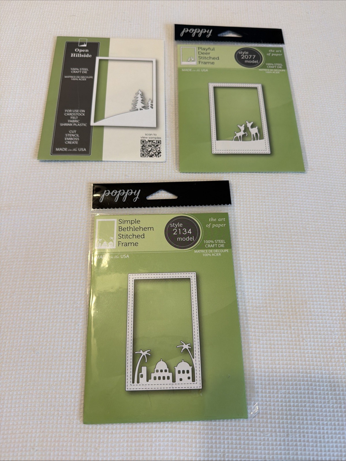 Poppy Stamps Due Cut Bundle With 3 Frame Styles 2134, 2077, 1867