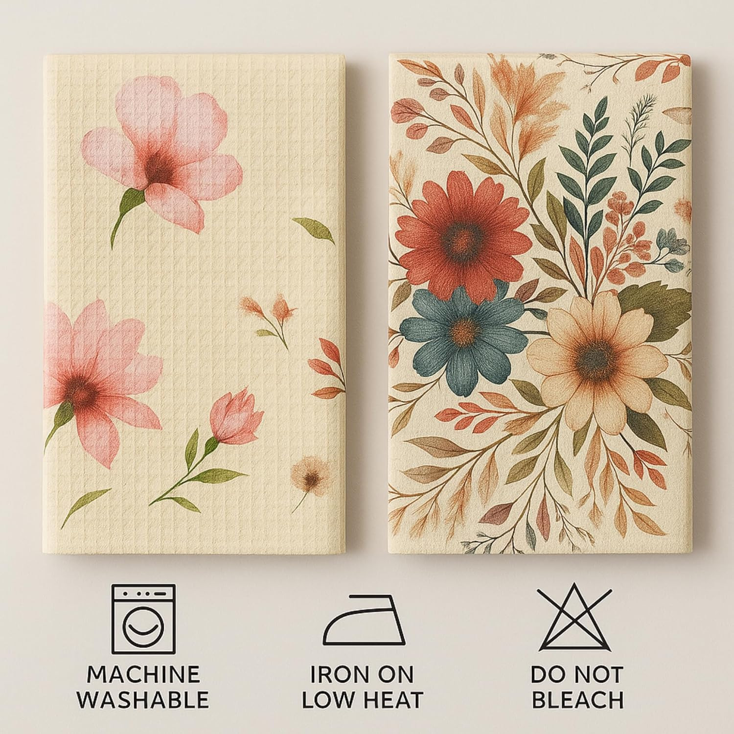 Microfiber Waffle Weave Kitchen Towels Set 2-Pack Quick Dry & Ultra Absorbent Di