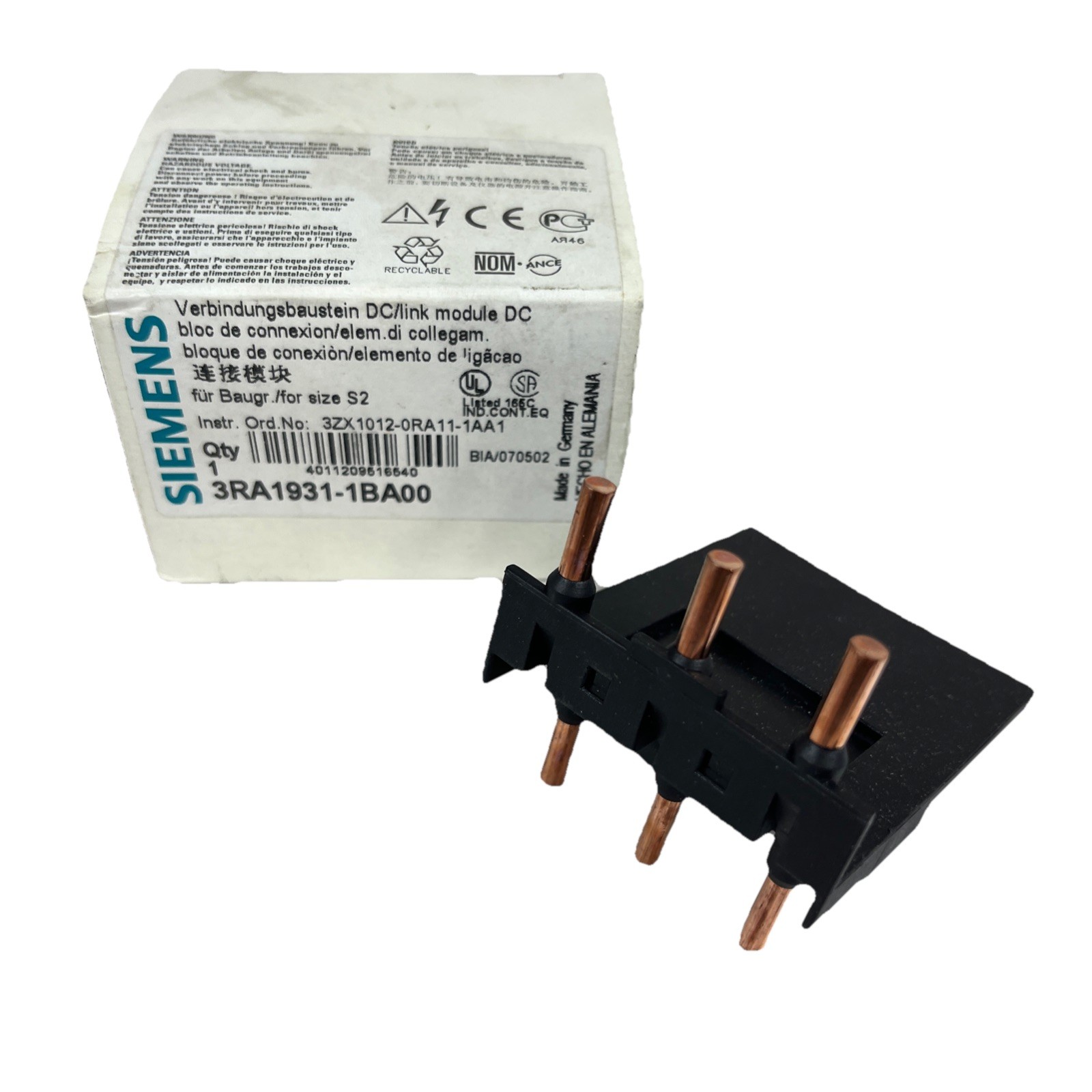 Siemens Link Module Max 32A OEM Part # 3RA1931-1BA00 New in Box Free Shipping