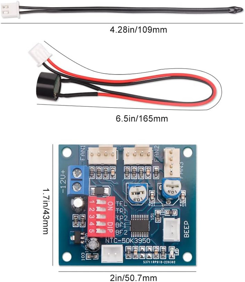 2PCS DC 12V 4 Wire PWM PC CPU Fan Temperature Control Speed Controller Module CP