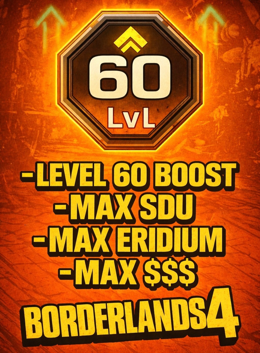Borderlands 4⭐INSTANT LVL 60 BOOST⭐MAX SDU⭐MAX ERIDIUM⭐MAX MONEY $$$⭐PSN/XBOX/PC