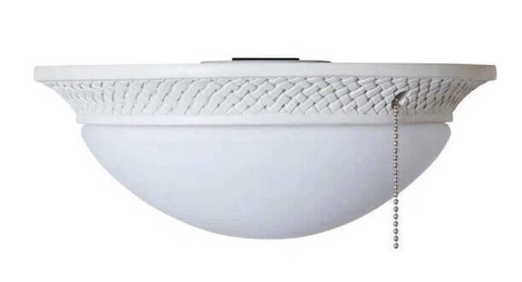 HARBOR BREEZE Tilghman 11-in 2 - Light White Wicker LED Ceiling Fan Light-New!