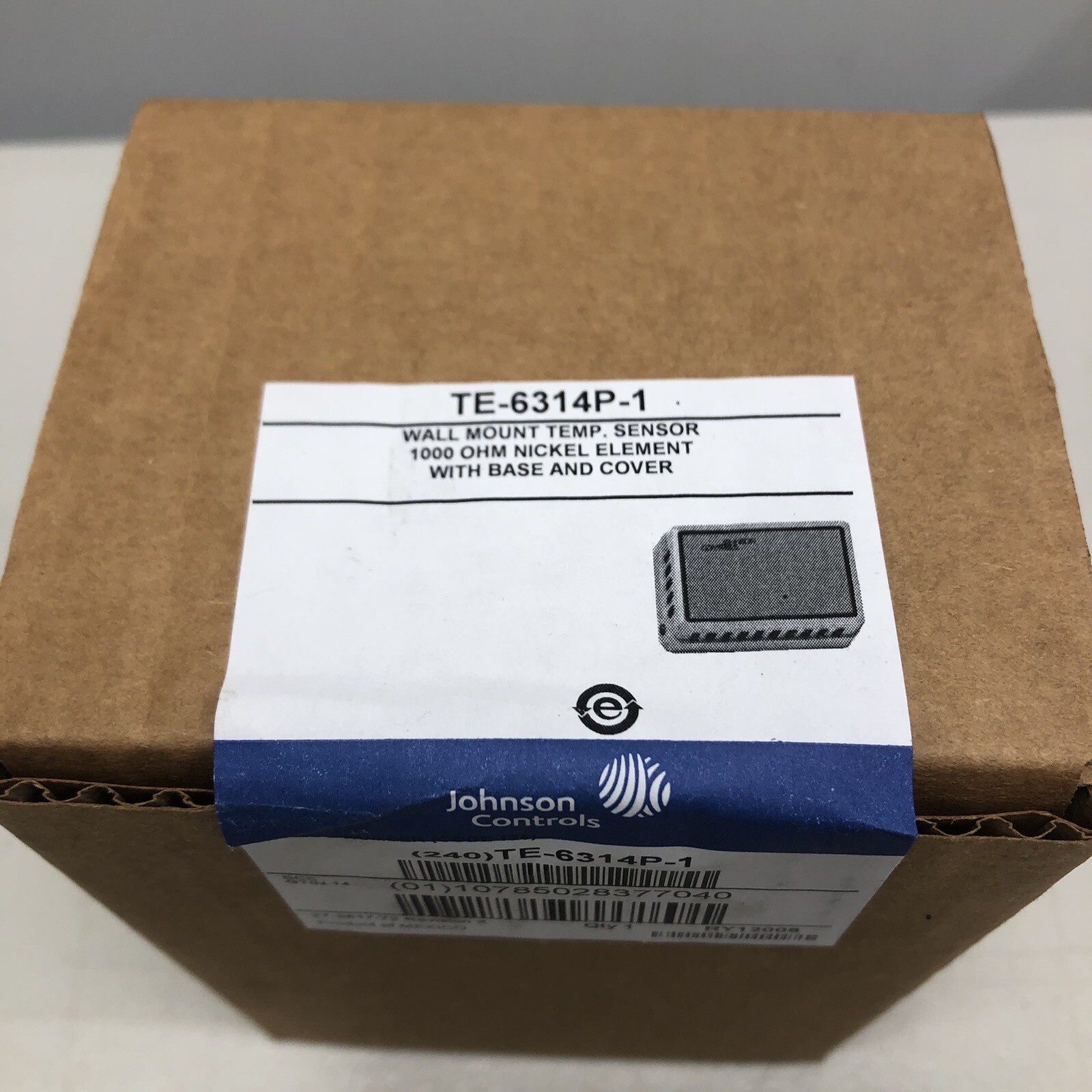 Johnson Controls Wall Mount Temp Sensor TE-6314P-1 With Base And Cover