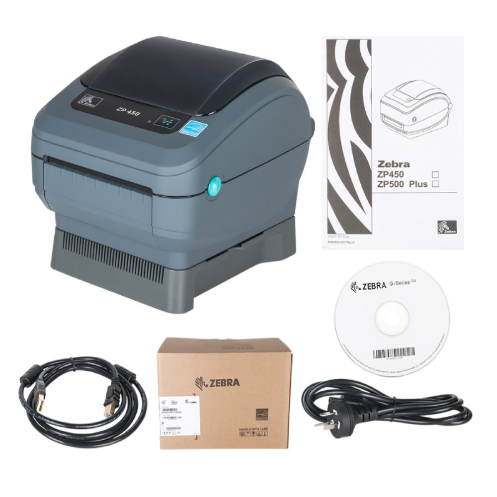 Zebra ZP450 Direct Thermal Shipping Label Printer Bundle USB Desktop Printer US