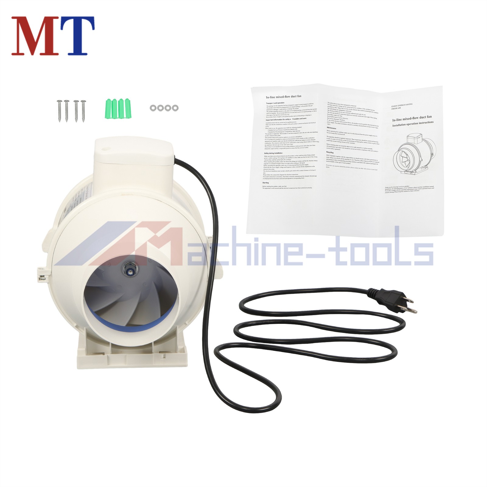 Duct Fan 4" Inline Fan 280 CFM Inline Ventilation Exhaust for Kitchen, Grow Tent
