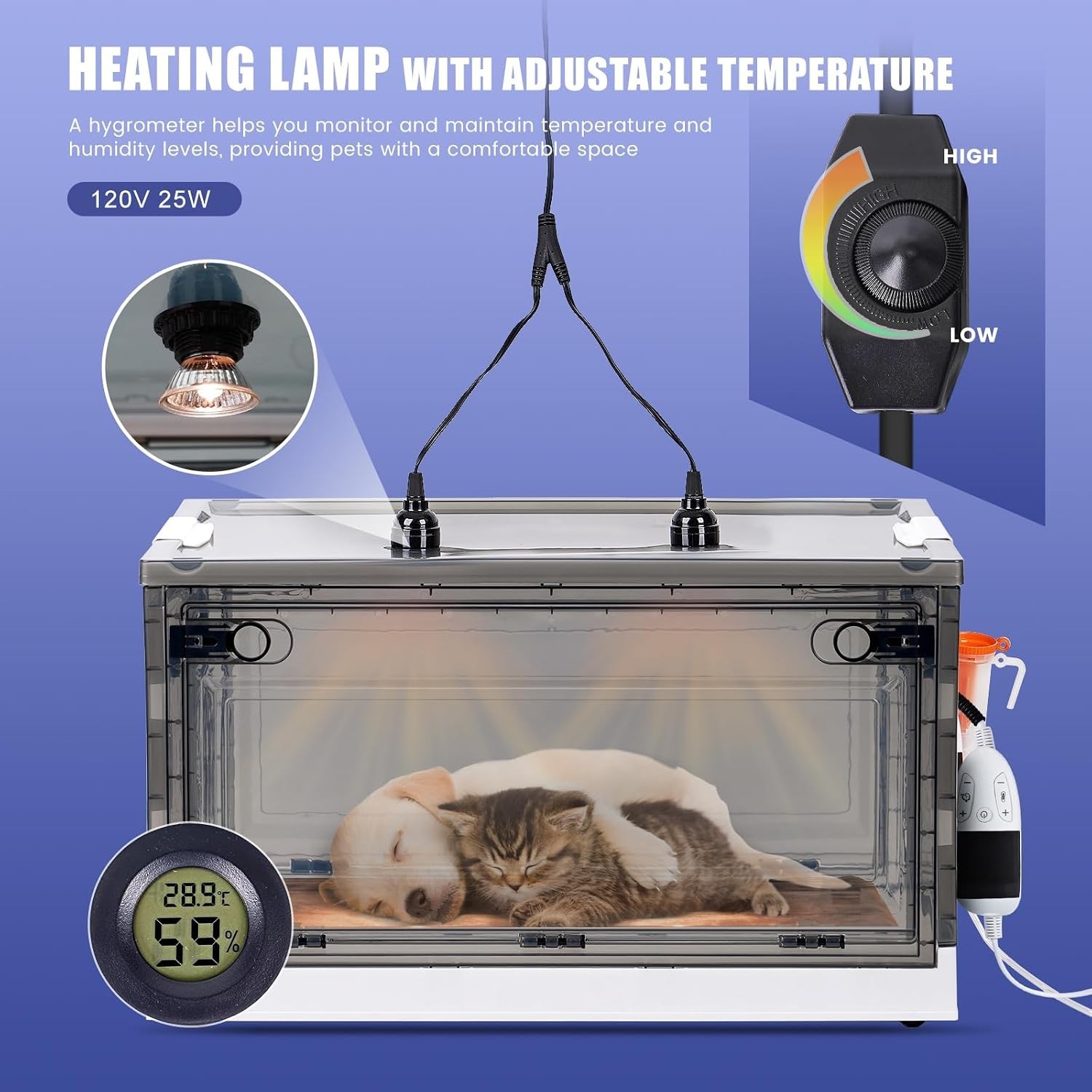 Efficient Incubator for Puppies & Kittens - Temperature-Controlled & Transparent