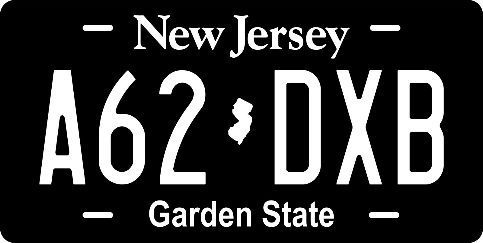 New Jersey Black White Garden Custom License plates Auto Bike Motorcycle