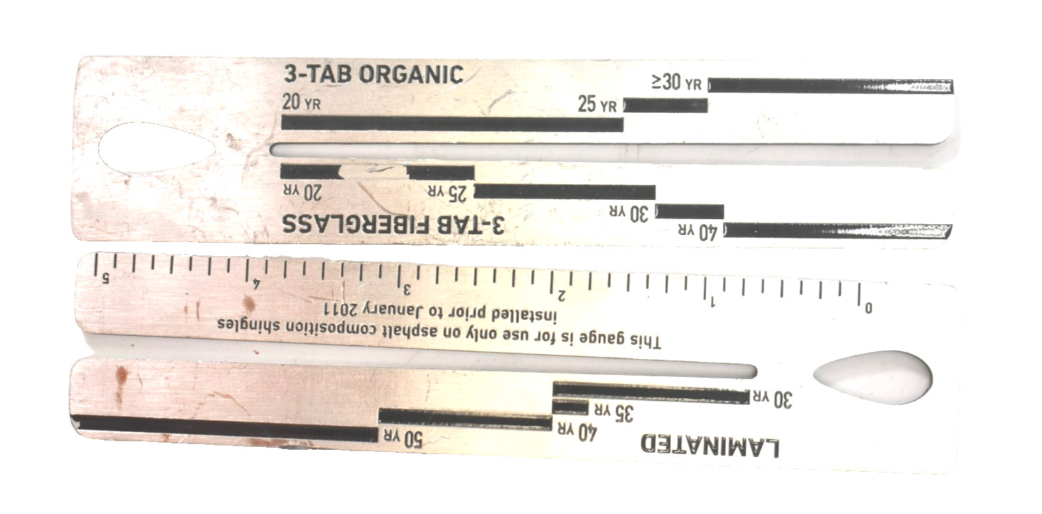 Lot of 2 Shingle Gauges Portable Easy To Use Ruler Roofing Tool 5" L 3 Tab