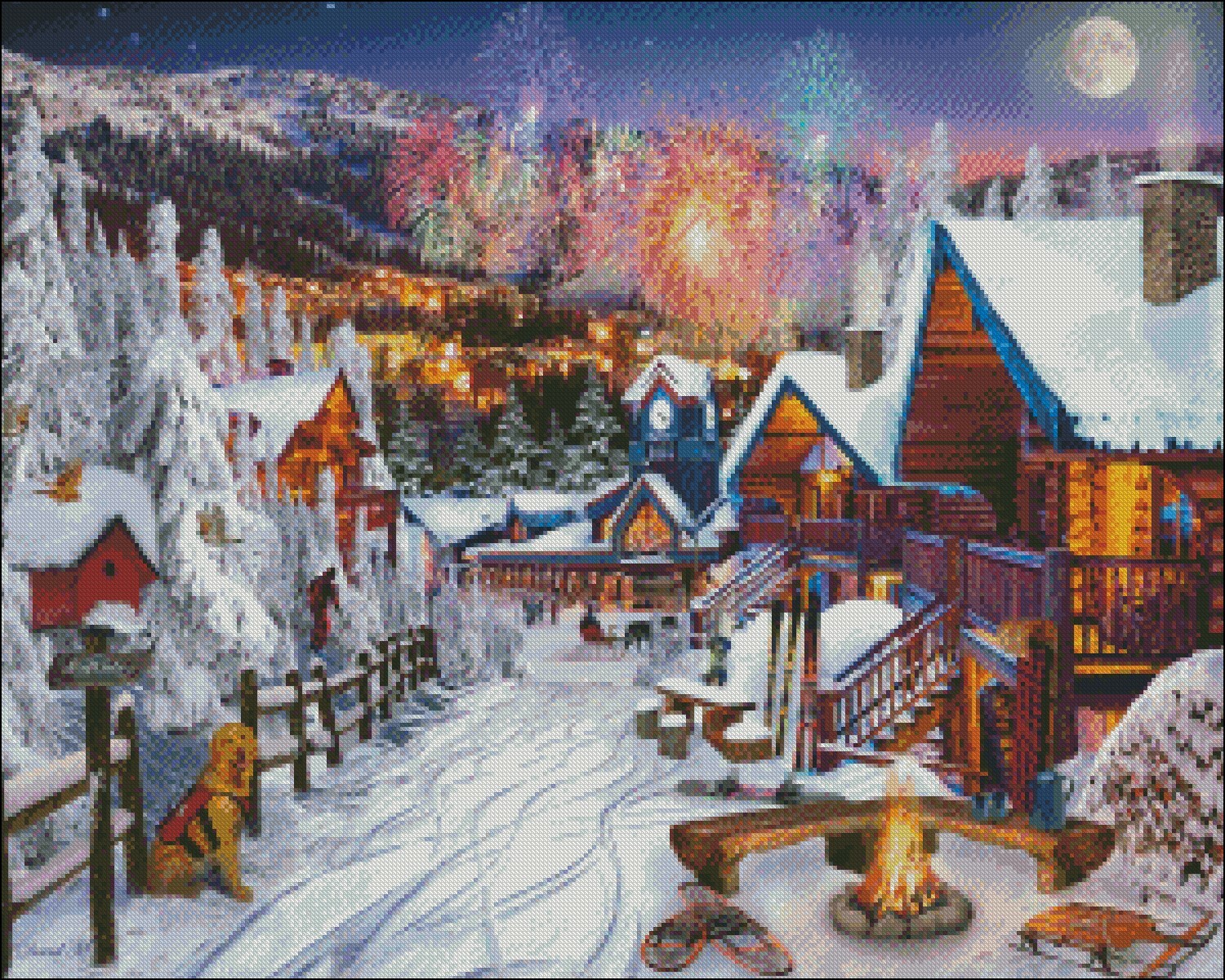 Winter Playground-Chart Needlework Crafts DIY Counted Cross Stitch Chart