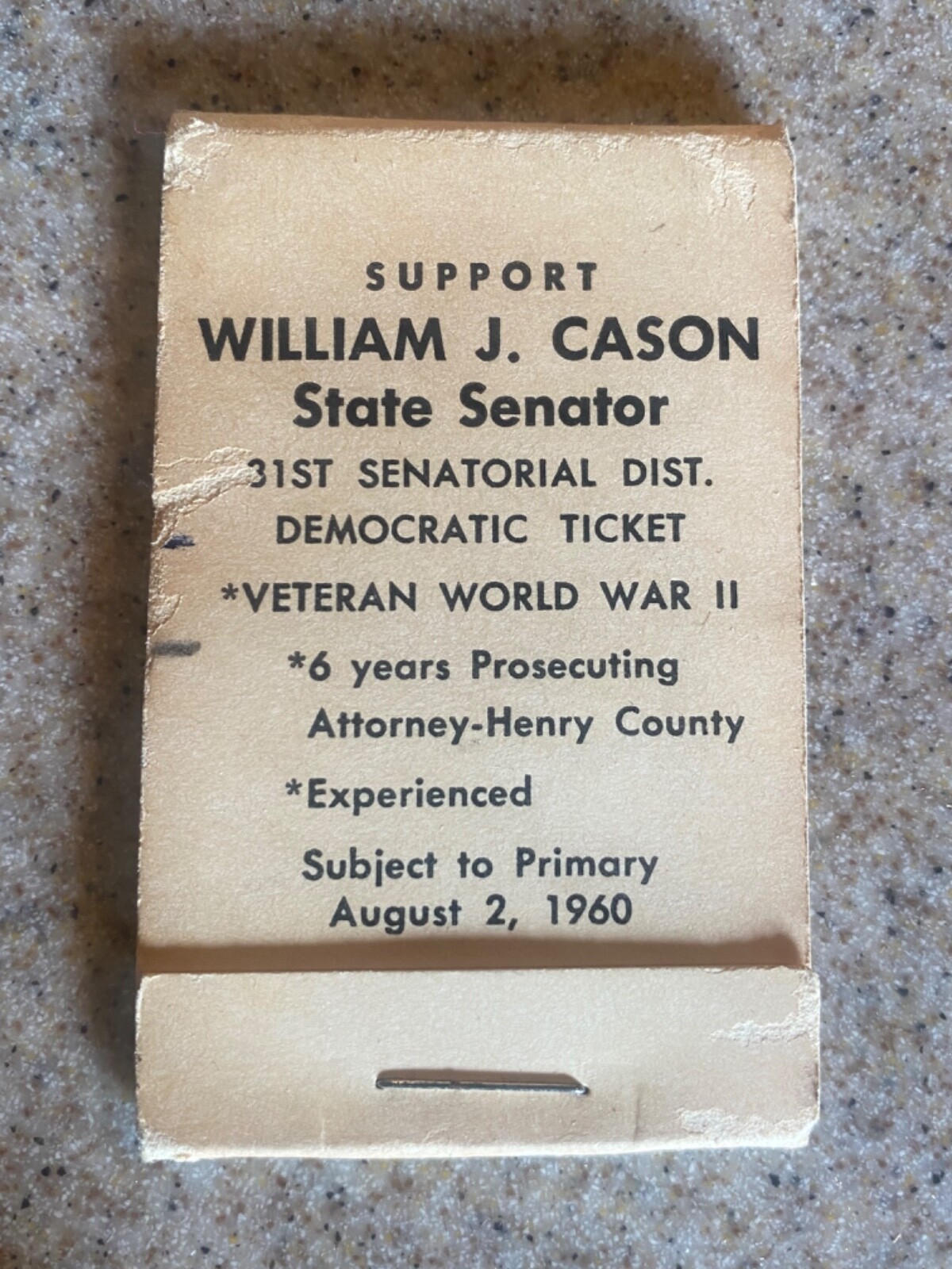 1960 Support William J. Cason State Senator Missouri Family photo Campaign Pack