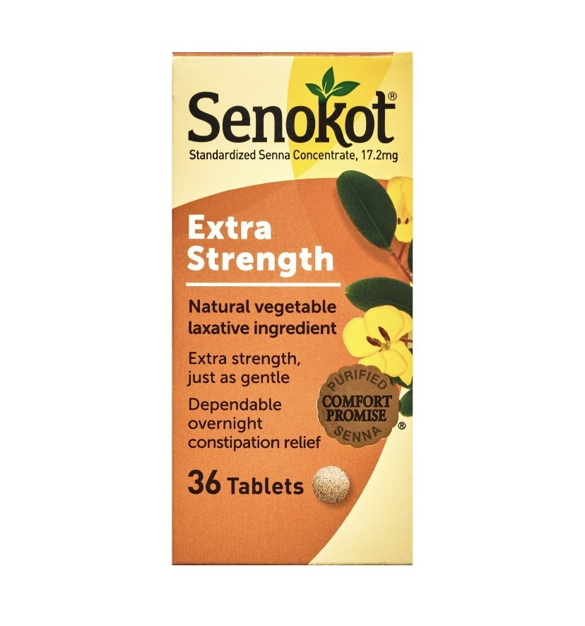 Senokot Extra Strength Natural Vegetable Laxative ~ 36 Tablets {Exp:10/2028+}
