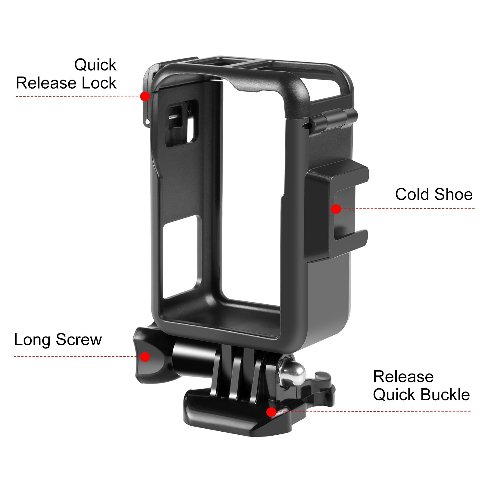 Protective Cover Bracket Base Mount w/ Cold Shoe For DJI Osmo Action 4/3 Camera