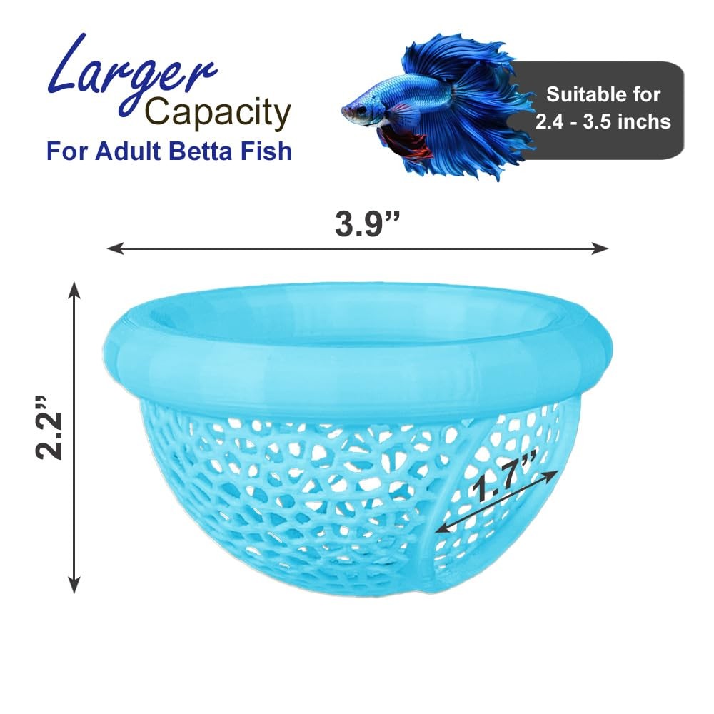 Stoneandegg Floating Betta Hammock Suction Cup Shrimp Cave Betta Fish Feeding
