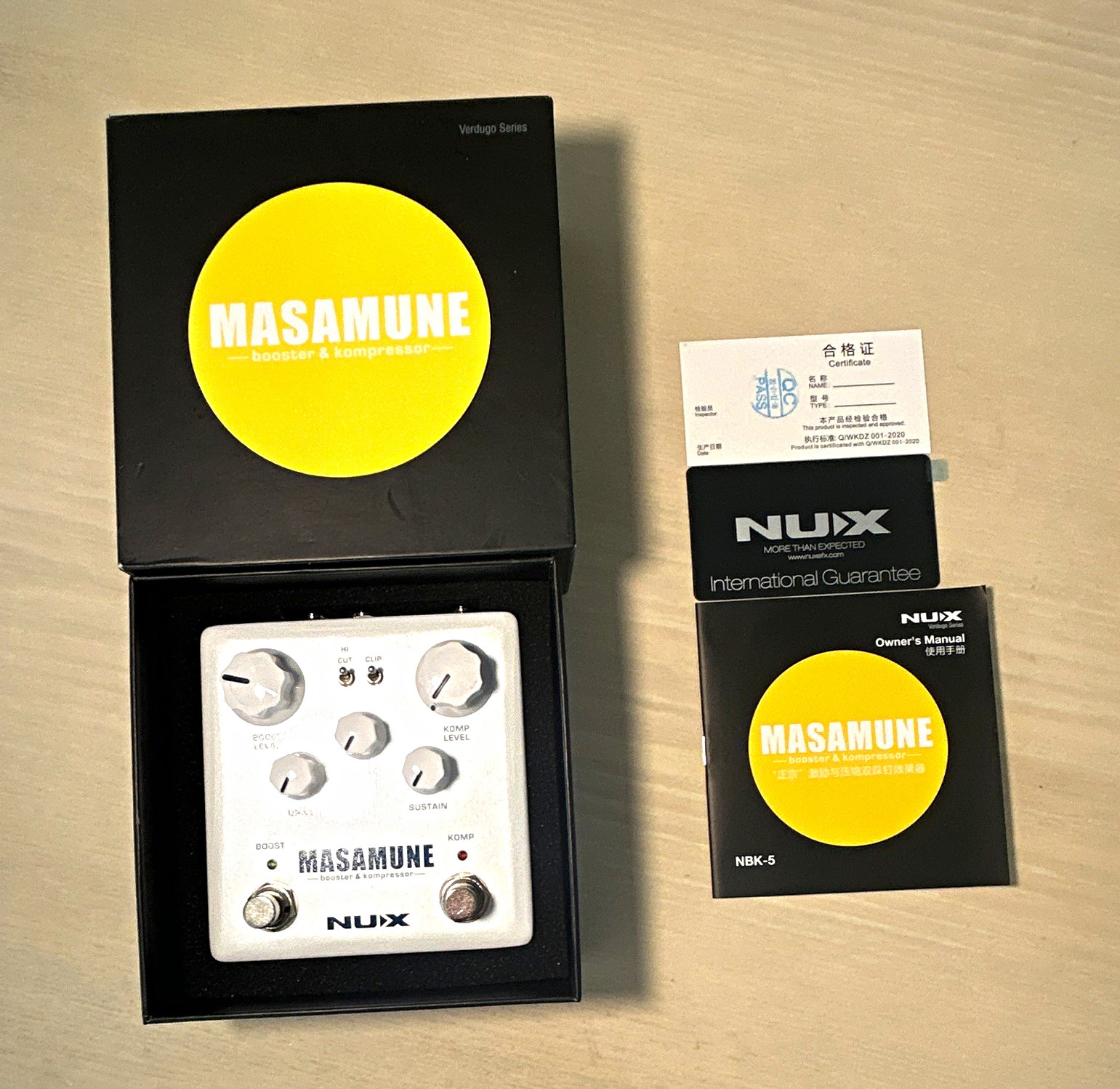 NUX Masamune NBK-5 Analog Booster Compressor Sustainer Pedal for Electric Guitar