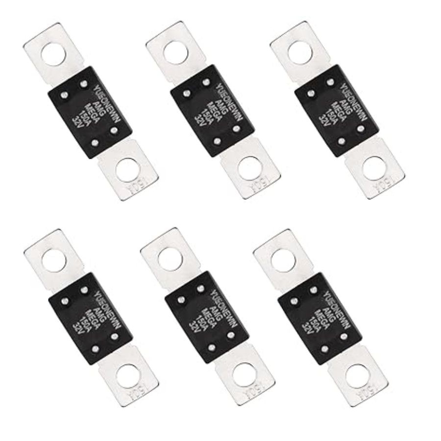 150A Fuses, 6 Pcs 150A High Current Fuse Bolt Down Auto Fuse Time Delay for Cars