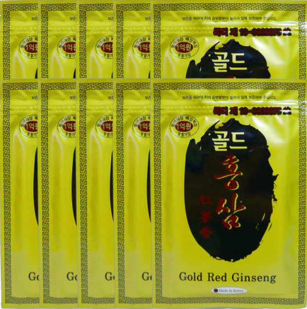 Gold Red Ginseng Patch 10 PACKS (200sheets) Power strip Pain Relief Hot Pack