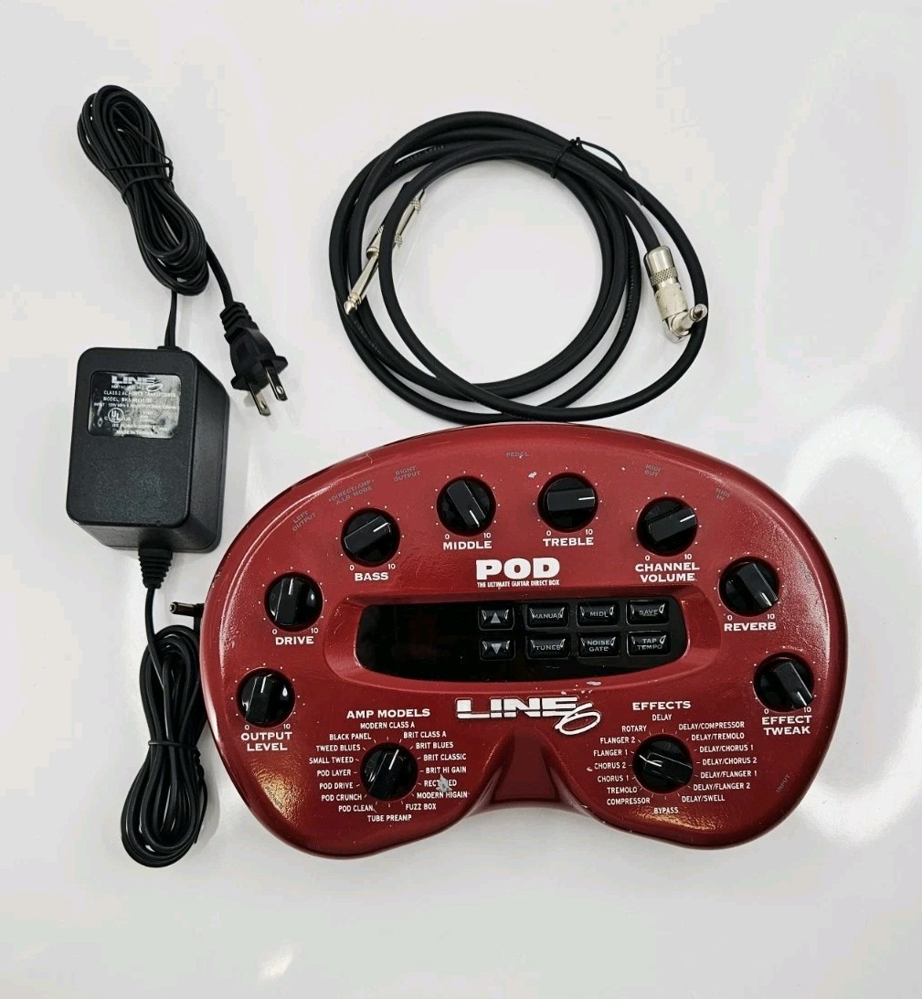 Line 6 Pod Multi-Effects Guitar Effect Pedal w/ Power Supply