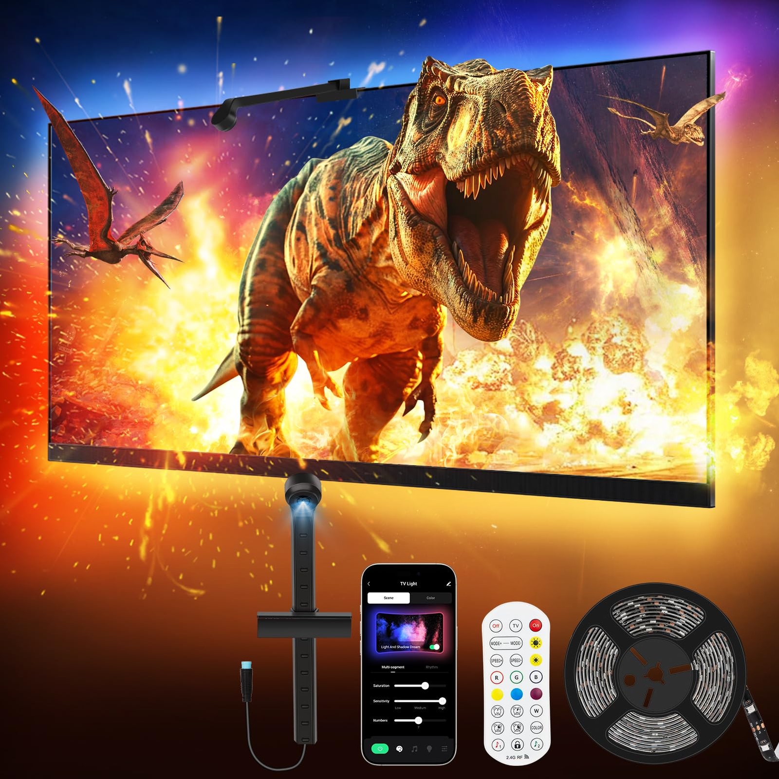 TV Backlight Sync to Screen, TV Lights That Change with TV for 55-65 Inch Scr...
