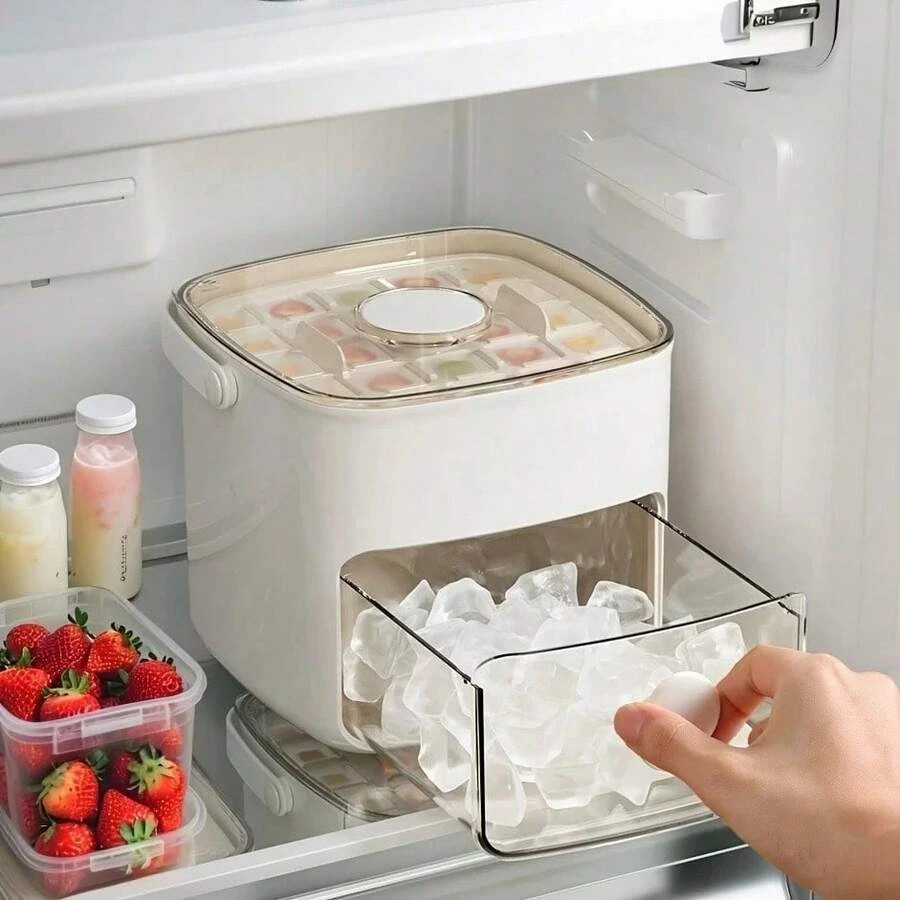 48 Grid Ice Cube Tray Press Type Large Capacity Ice Maker Box Portable For Home
