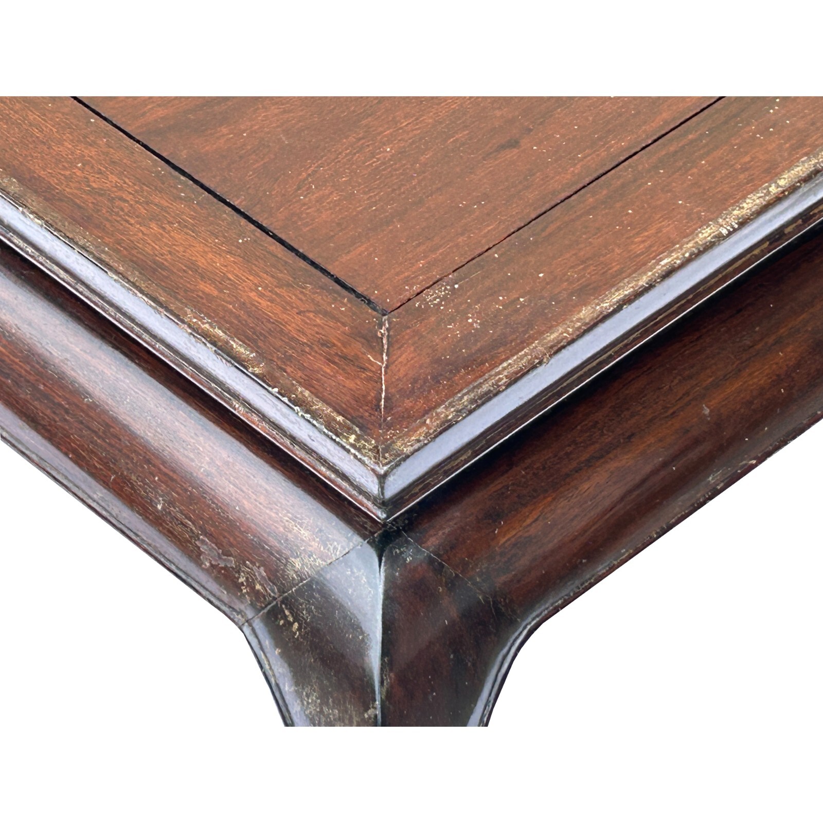 Oriental Chinese Brown Curve Leg Square Side Table Display Stand ws3816