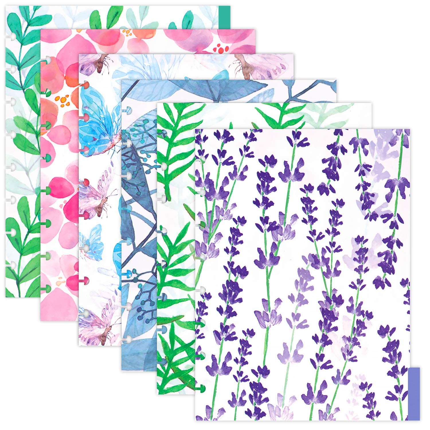 Rancco Discbound Tab Dividers, Junior-Size, 8 Disc Junior-Sized, Floral