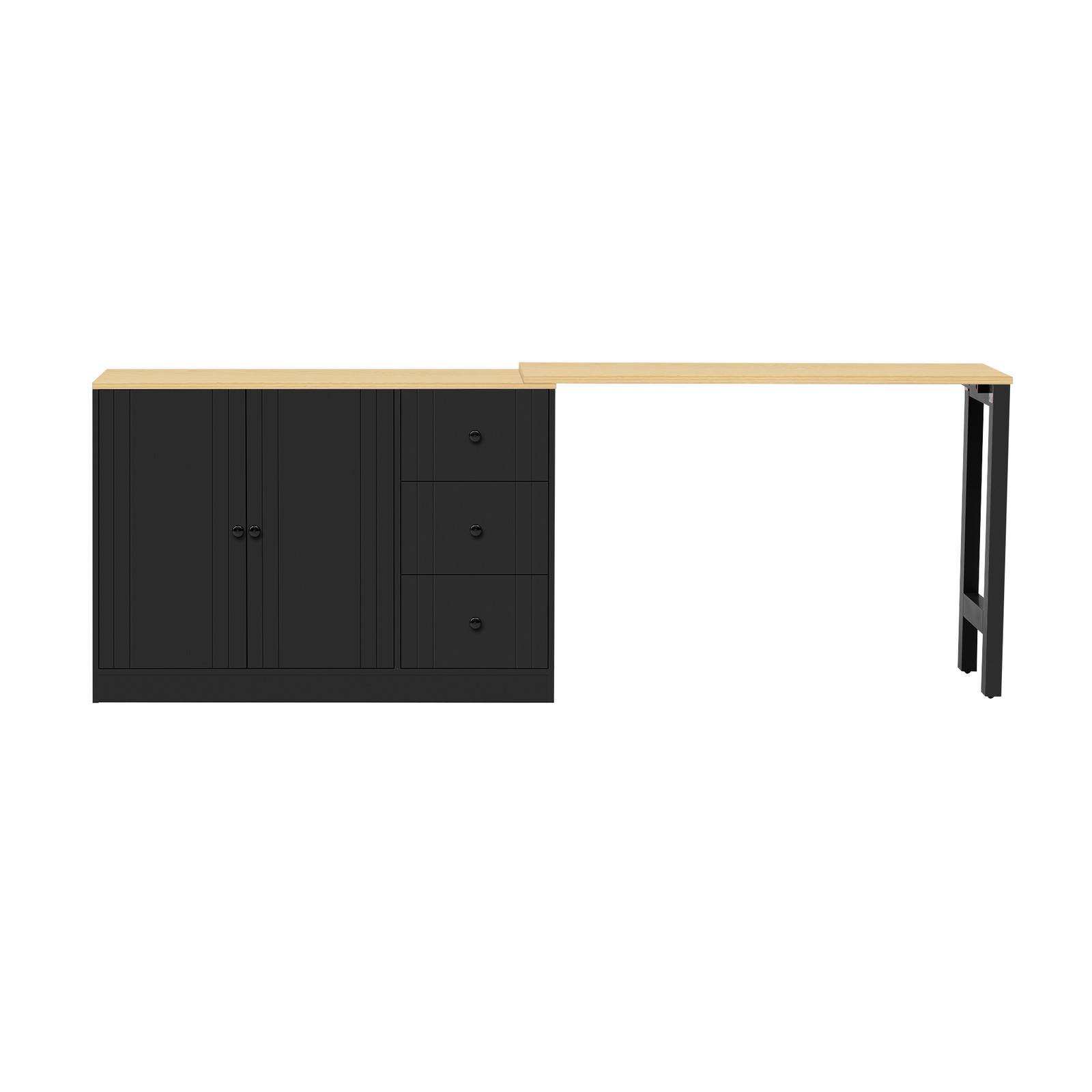 89.7''Wooden Sideboard with Extendable Table,Multifunctional Storage Cabinet*