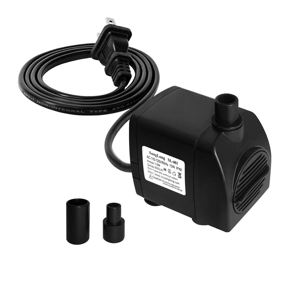 Submersible Pump 200GPH (800 L/H 15W) Ultra Quiet with Over Heating Protectio...