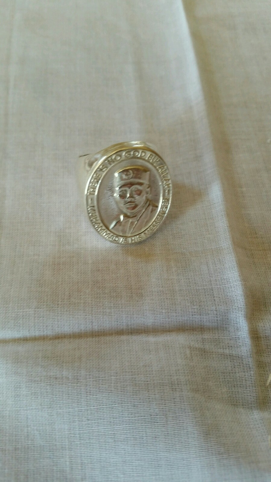 Islamic Muslim Big Hon. Elijah Sterling Silver Ring