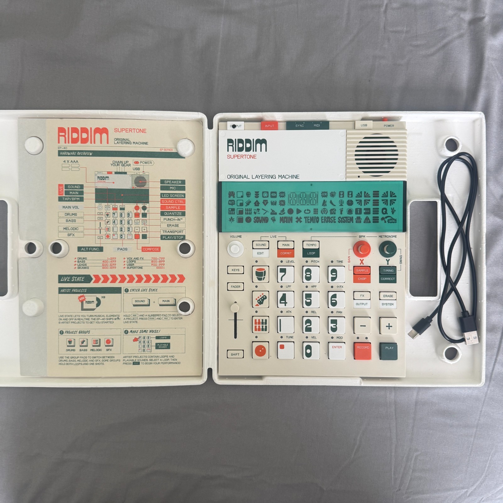 Teenage Engineering EP-40 RIDDIM Supertone Sampler Sequencer Fader USB MIDI