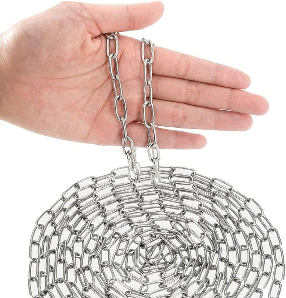 SUS304 Stainless Steel Chain Metal Chain Link Chain Small Light Duty, 9.8ft