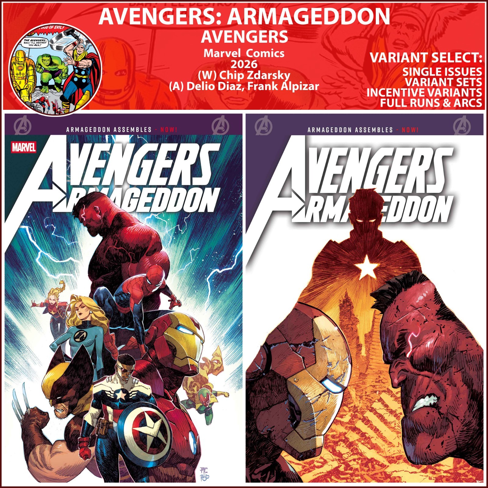 Avengers: Armageddon (2026) #1 2 Marvel Comics COVER SELECT