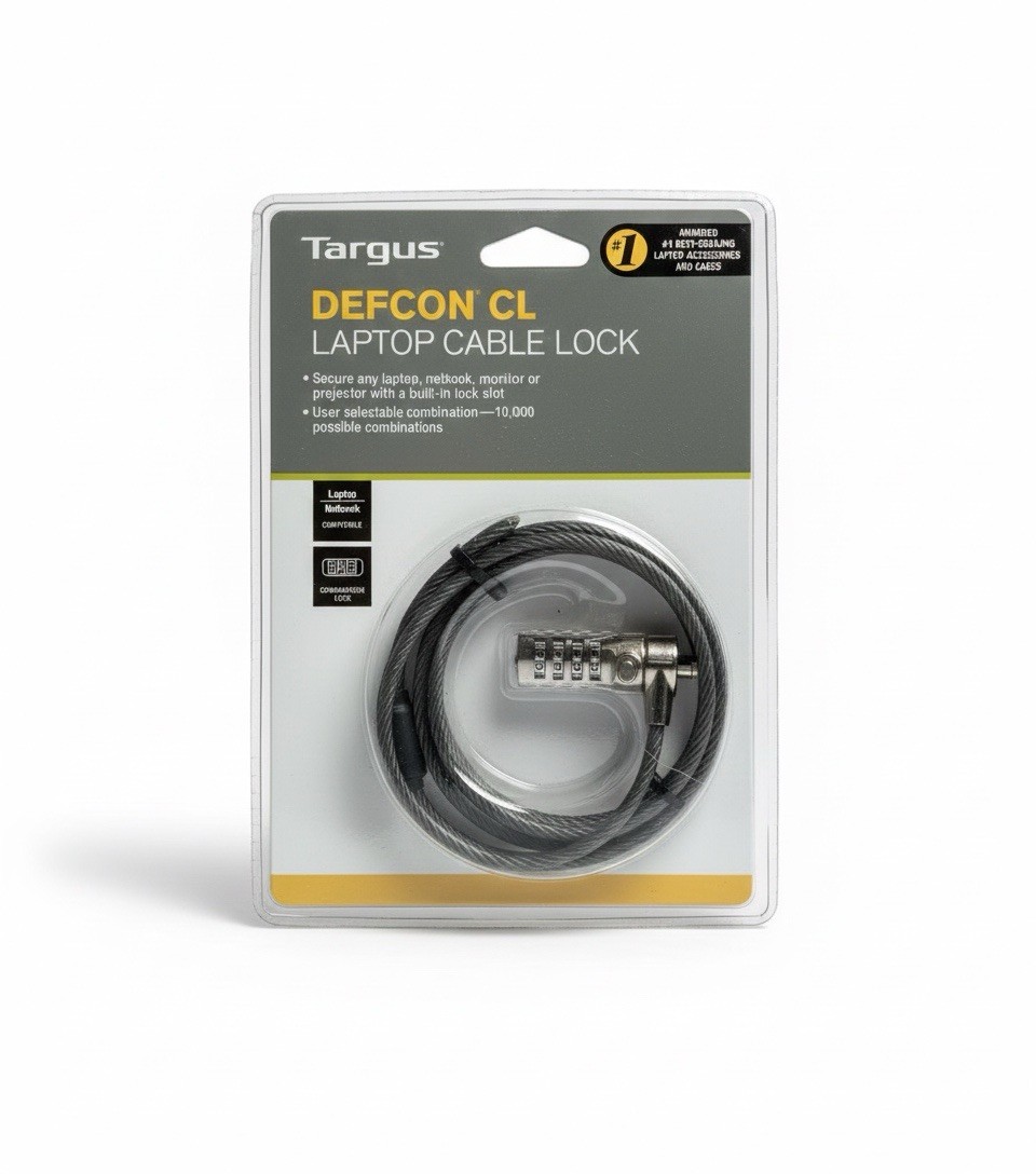 Targus Defcon CL Laptop Cable Combination Lock Netbook Compatible NEW
