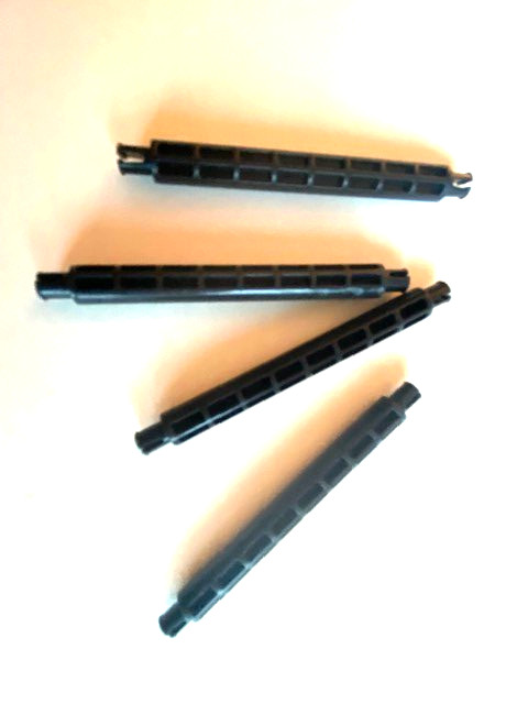 VEX Robotics Parts: 2.5" Black Rod #6 (8 slot, 7L), Part # 228-3201-070 - 4 Pcs
