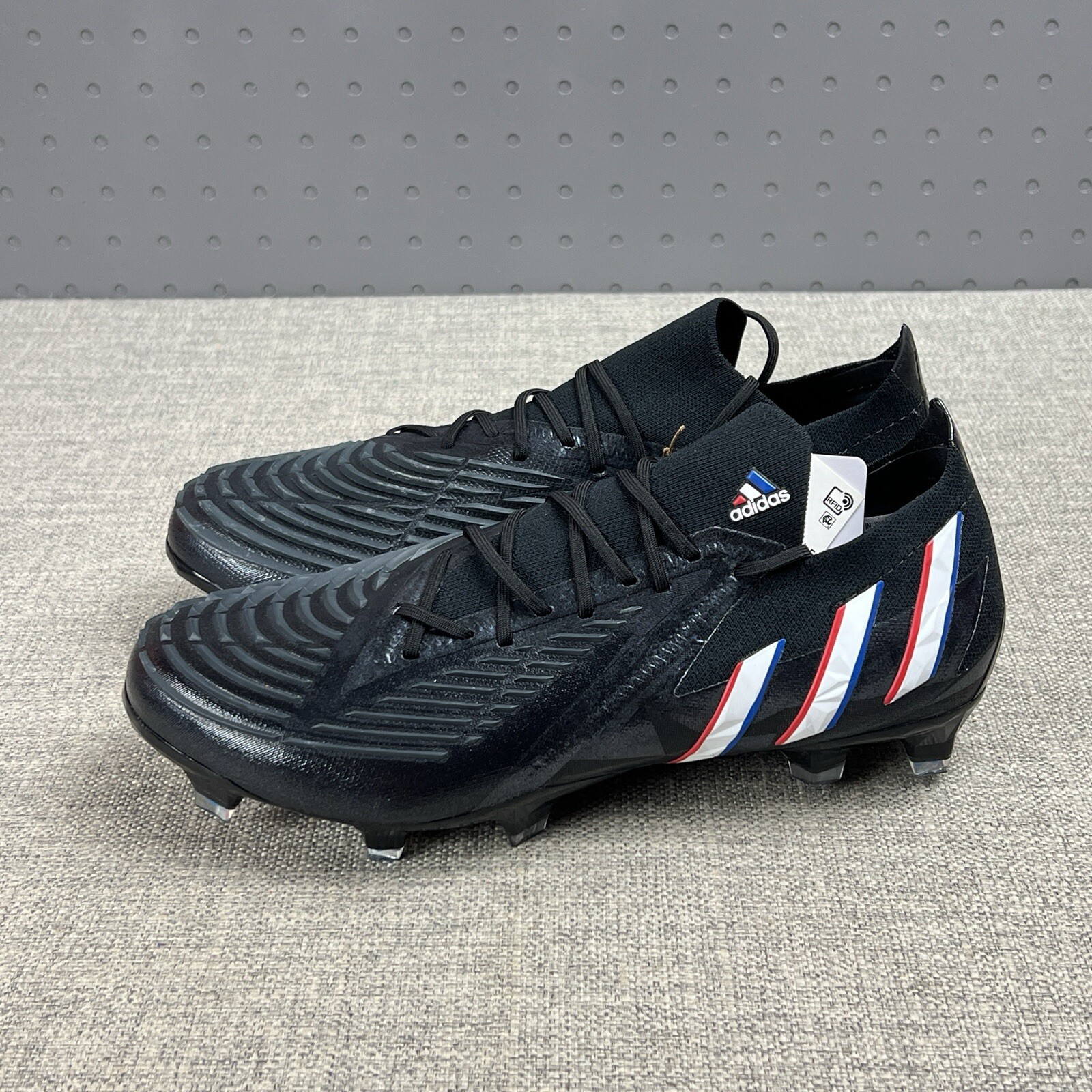 Adidas Predator Edge.1 FG Soccer Cleats Black Red Blue HO2935 Men's 7 / Womens 8