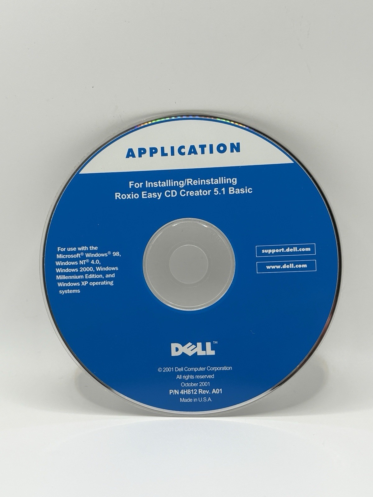 Dell For Installing/Reinstalling Roxio Easy CD Creator 5.1 Basic